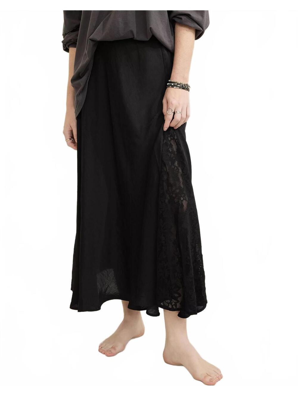AE Aerie Satin Maxi Skirt American Eagle NWT True Black XS